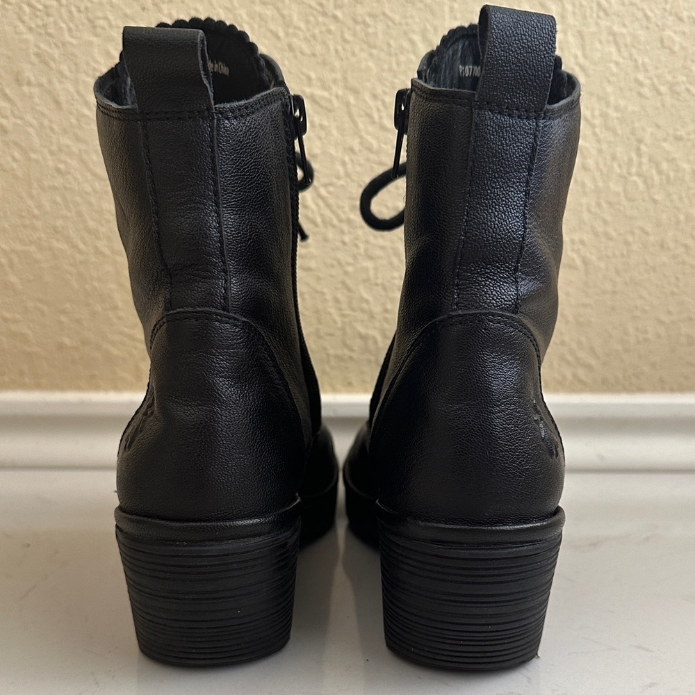 Fly London Black Lace-Up Heeled Granny Boot - Picture 6 of 9